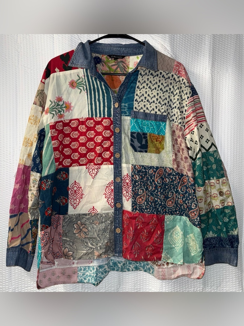 John Mark patched tunic size M